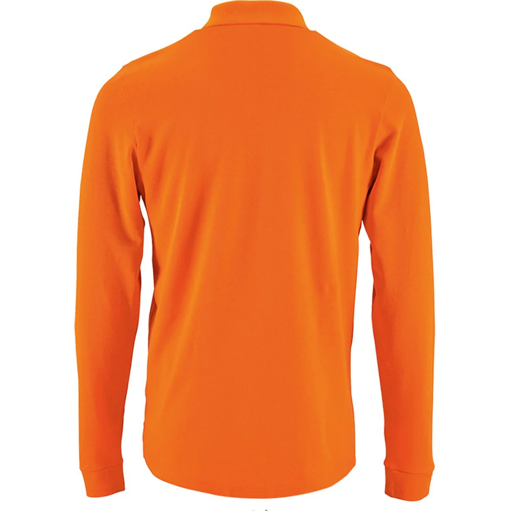 Mens Long Sleeve Pique Polo Cotton T-Shirt - Image 19