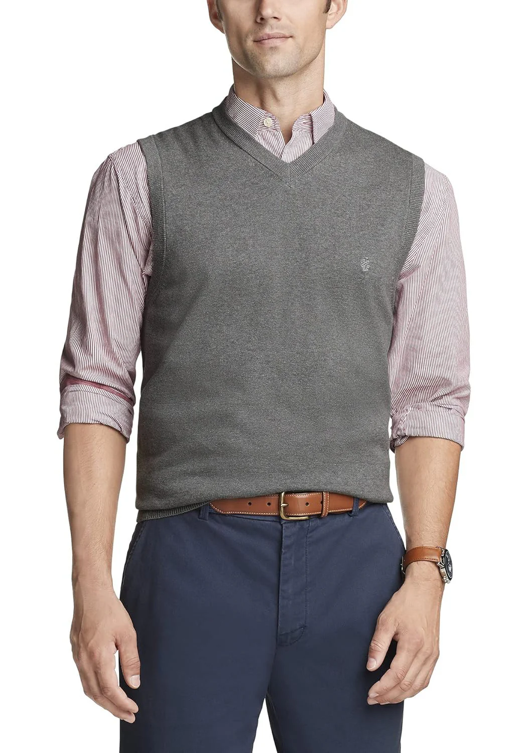 Mens Premium V-Neck Knit Sleeveless Pullover Sweater - Image 2