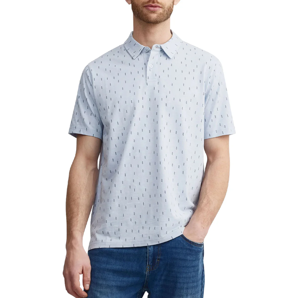 Mens Printed Short Sleeve Cotton Stylish & Casual Polo T-Shirt - Image 12