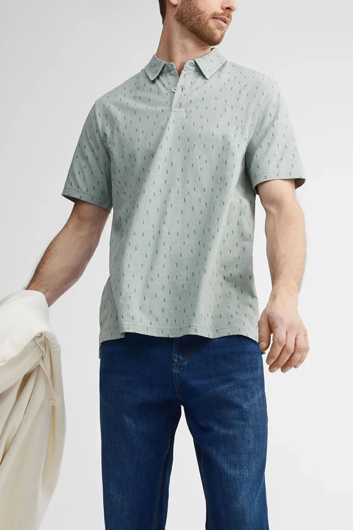 Mens Printed Short Sleeve Cotton Stylish & Casual Polo T-Shirt - Image 4