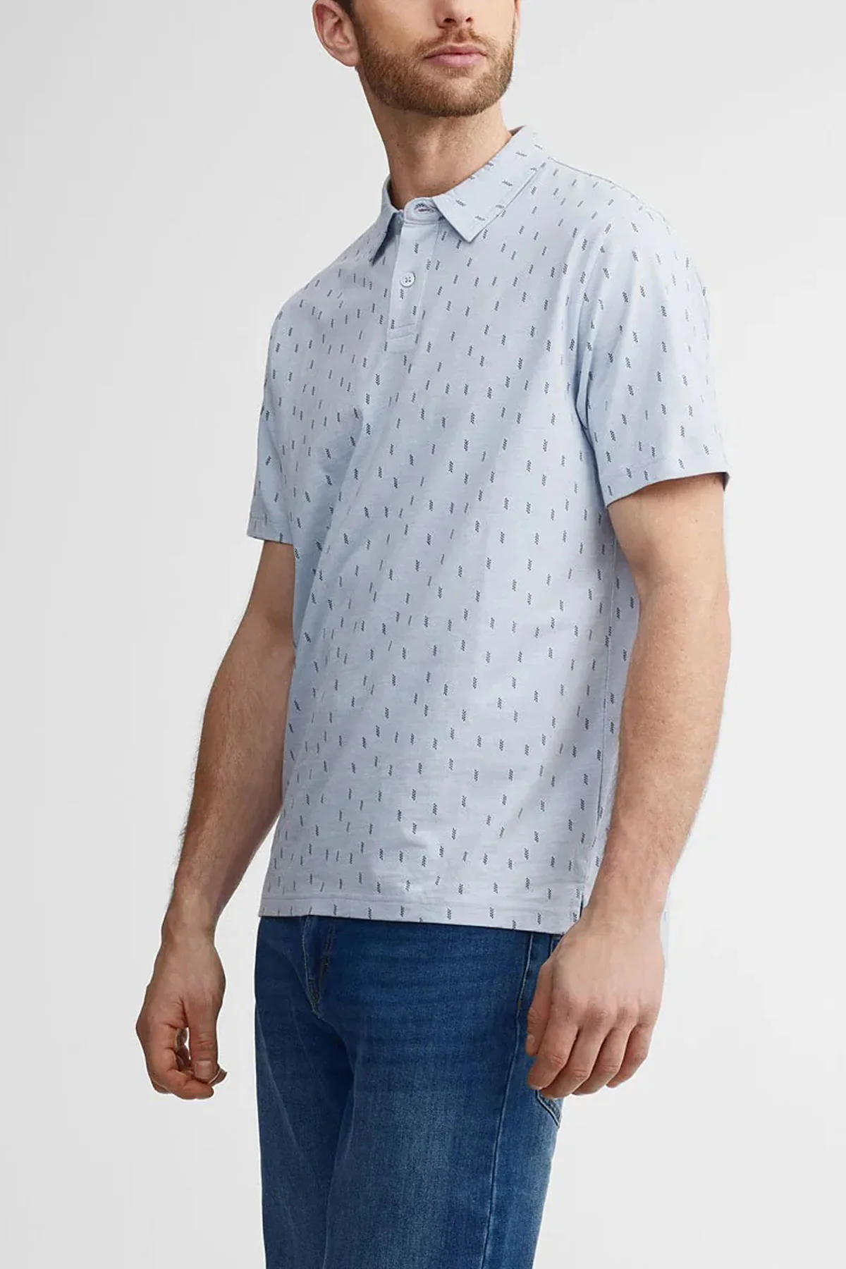 Mens Printed Short Sleeve Cotton Stylish & Casual Polo T-Shirt - Image 7