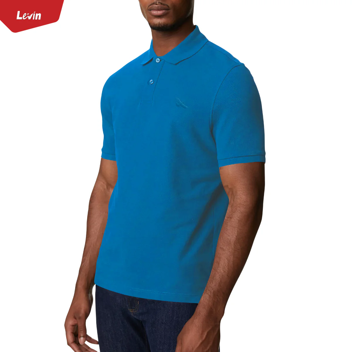 Mens Short Sleeve Regular & Relaxed Fit Pique Polo Cotton T-Shirt - Image 13