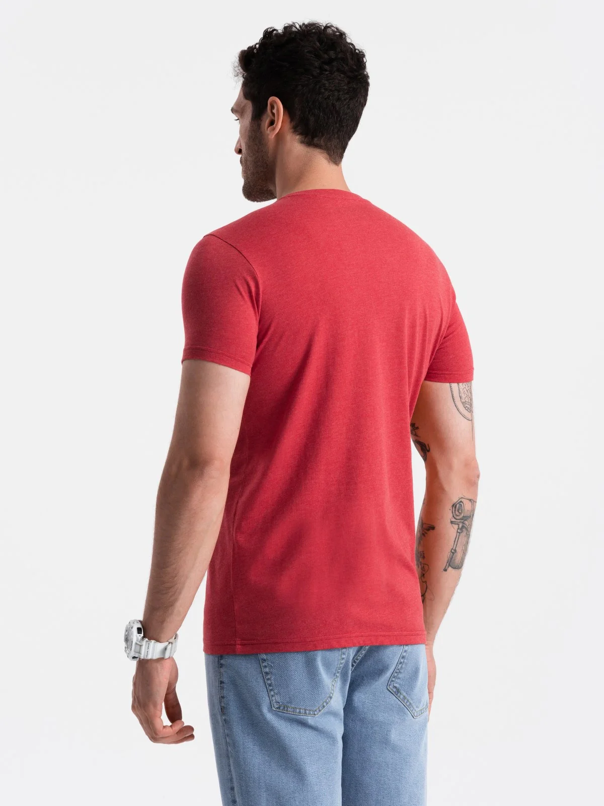 Men's Short Sleeve V-Neck Cotton T-Shirt - Image 22