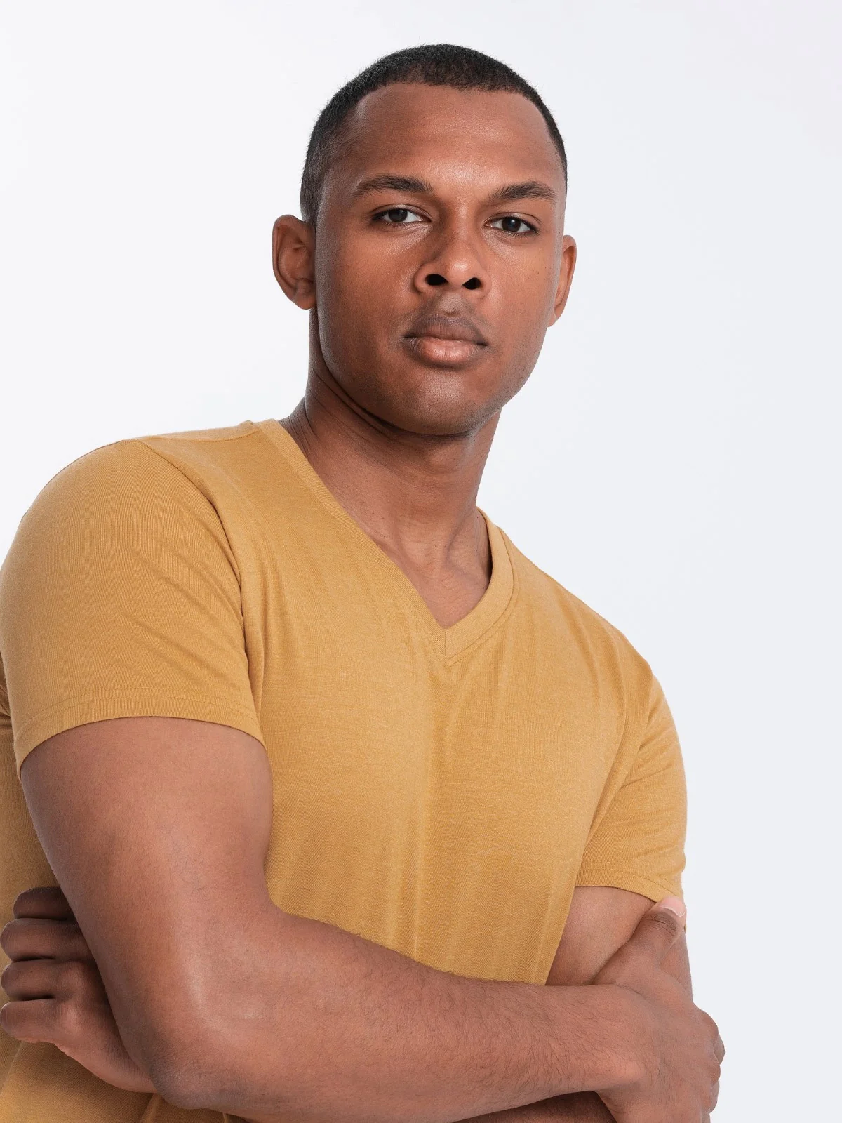 Men's Short Sleeve V-Neck Cotton T-Shirt - Image 32
