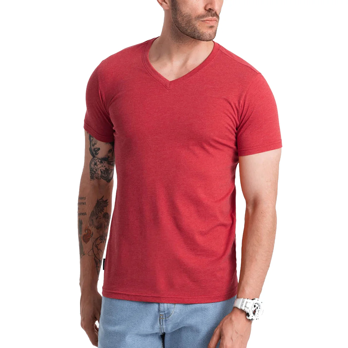 Men's Short Sleeve V-Neck Cotton T-Shirt - Image 7