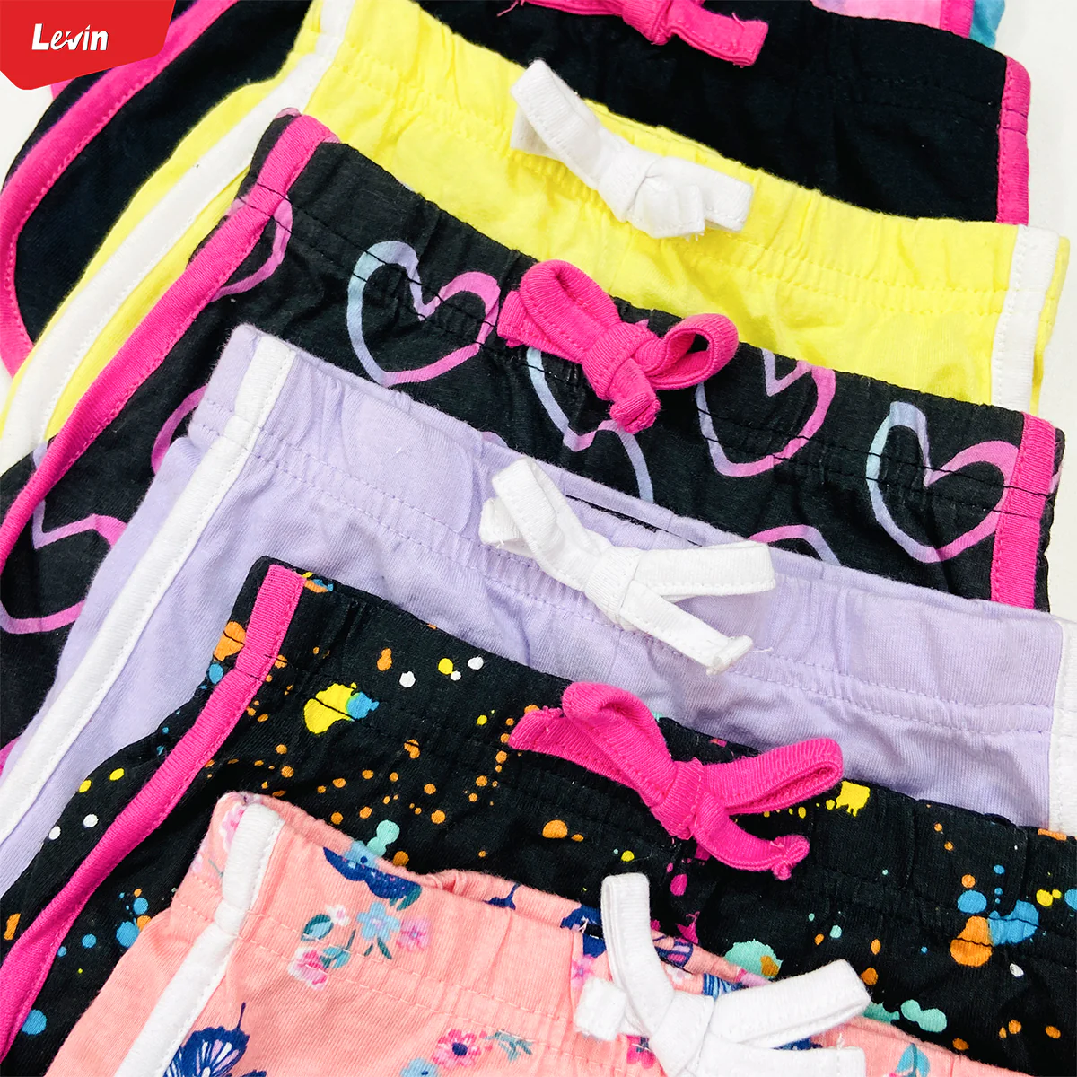 Toddler Girls Multicolor Cotton Summer Shorts - Image 3