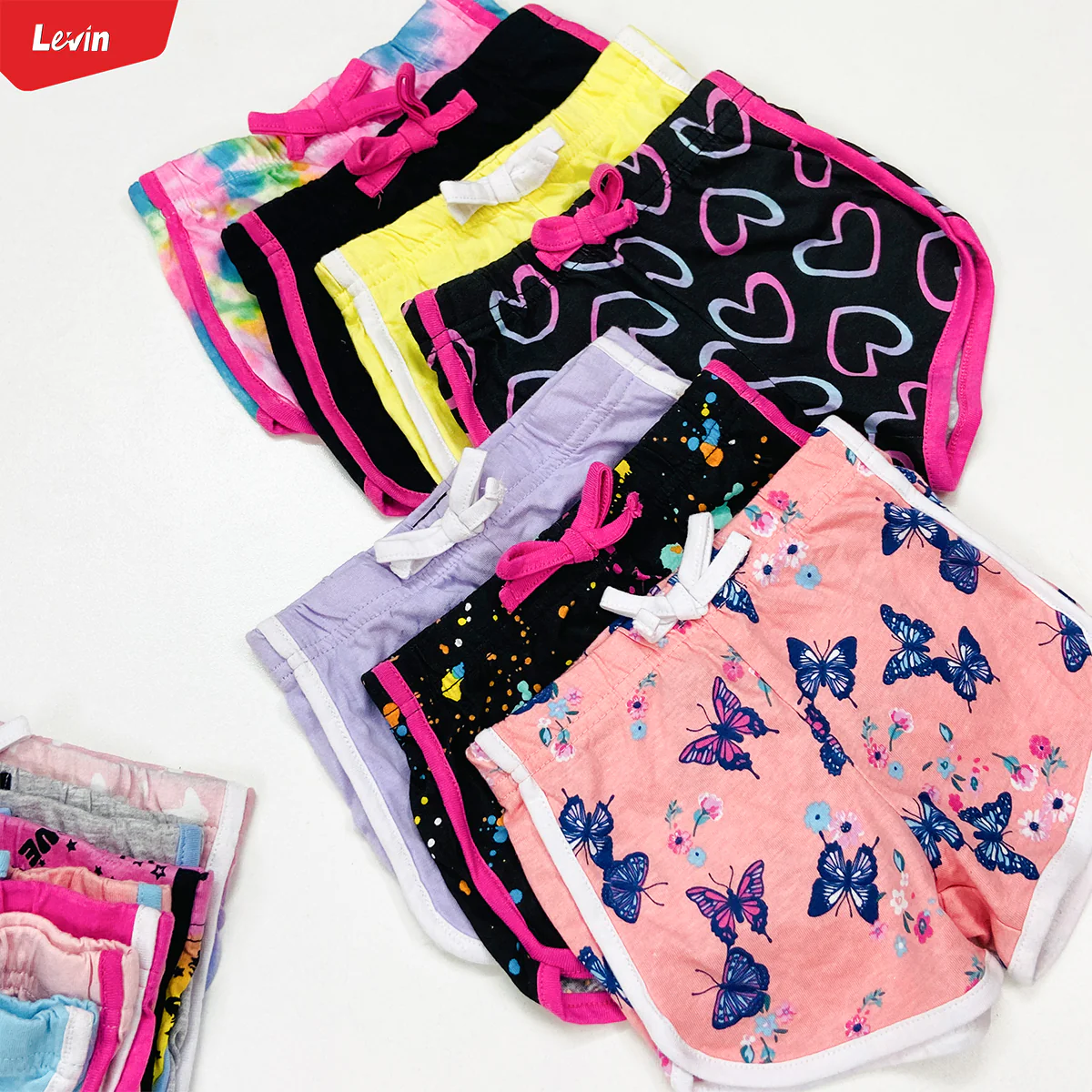Toddler Girls Multicolor Cotton Summer Shorts - Image 8