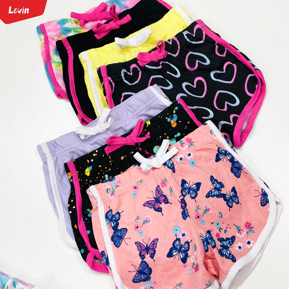 Toddler Girls Multicolor Cotton Summer Shorts - Image 9