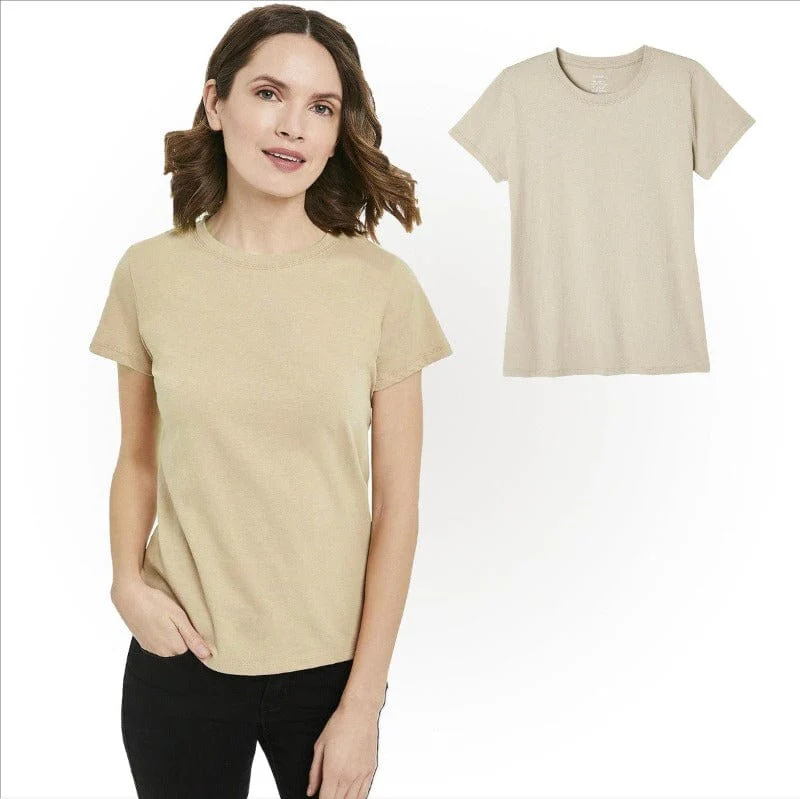 Multicolor Women's Plus Size Cotton Crew Neck T- Shirt - Image 8