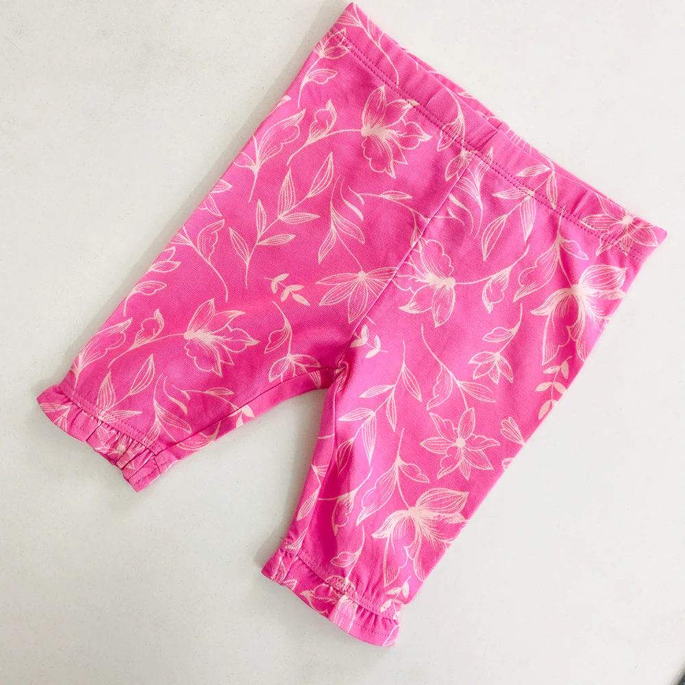 Pack of 2 Toddler Baby Girls 3/4 Cotton Ruffle Leggings - Image 10