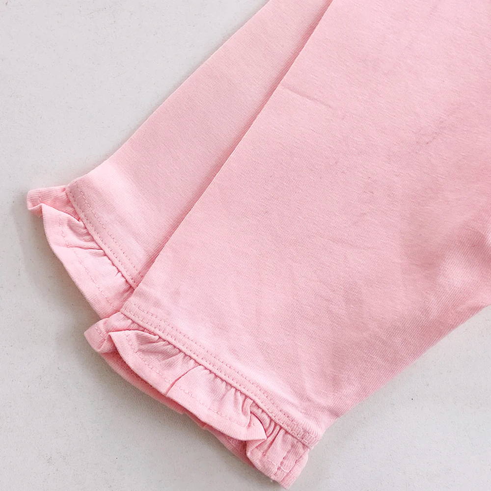 Pack of 2 Toddler Baby Girls 3/4 Cotton Ruffle Leggings - Image 8