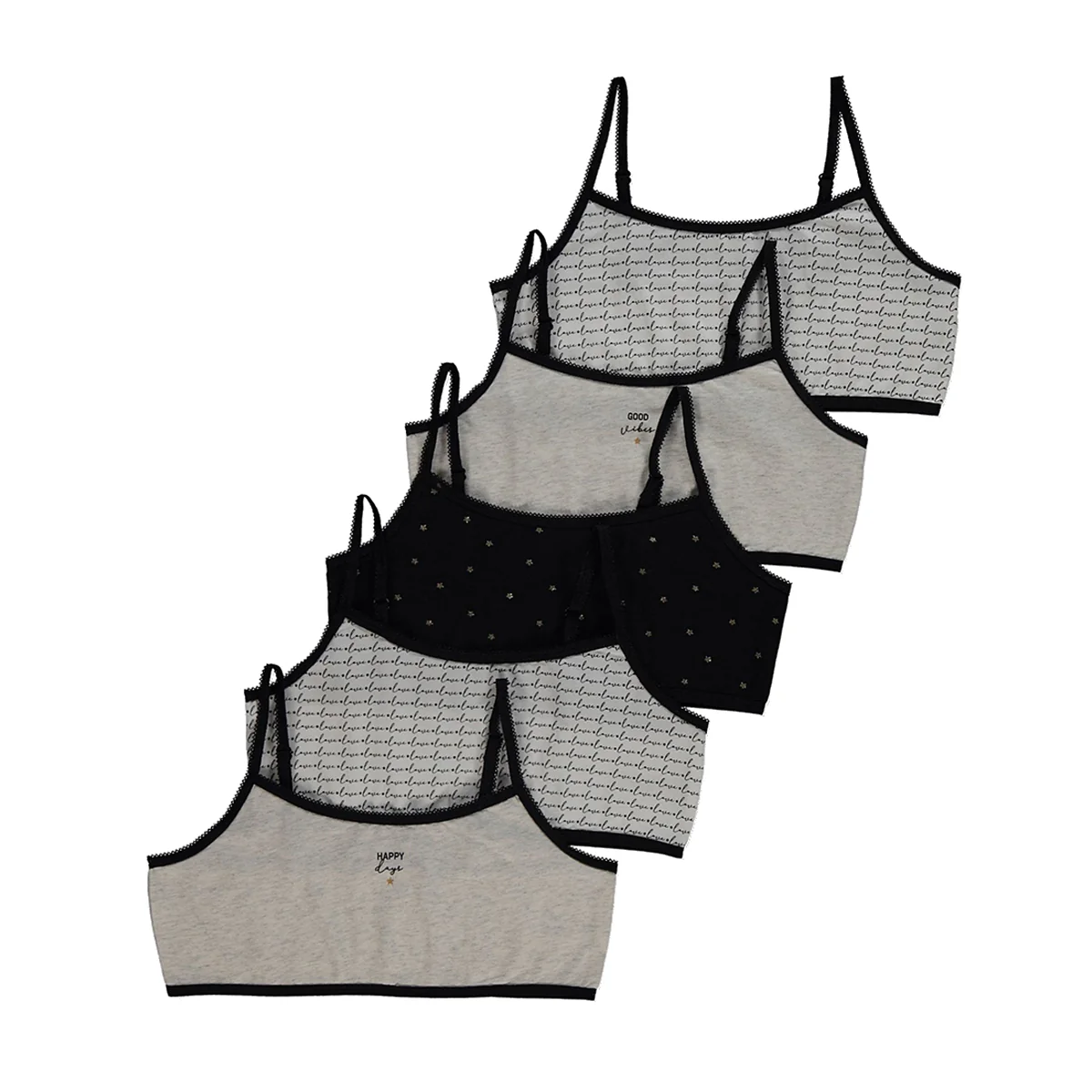 Pack of 3 Assorted Multicolor Girls Cotton Bra - Image 5