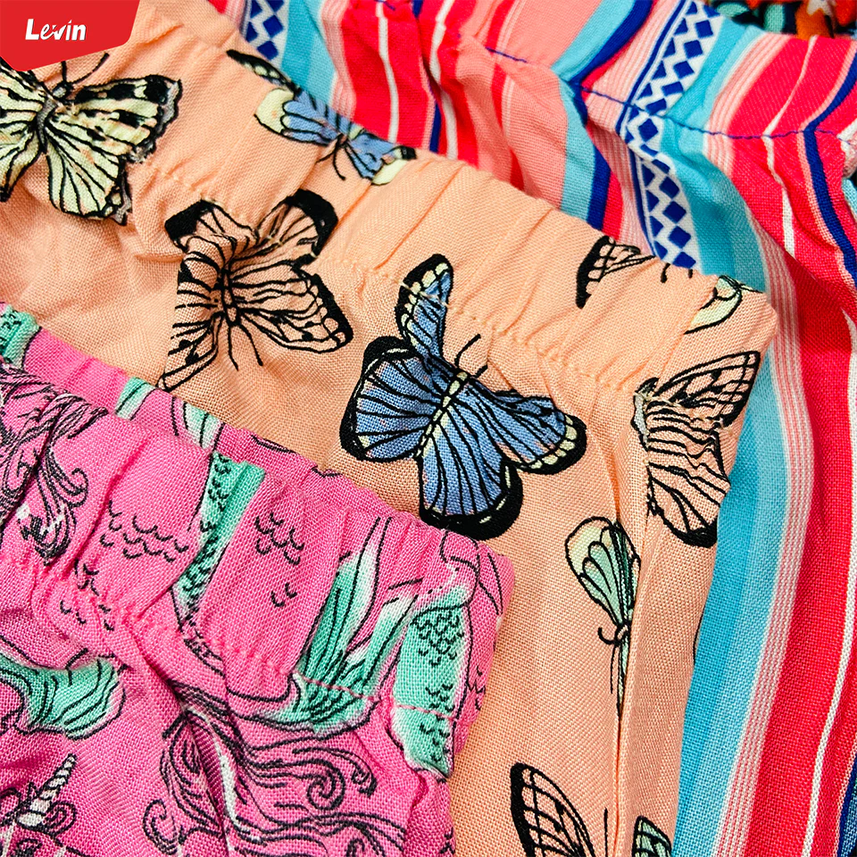 Teen Girl Floral Printed  Elastic Waist Beach Short - Image 2