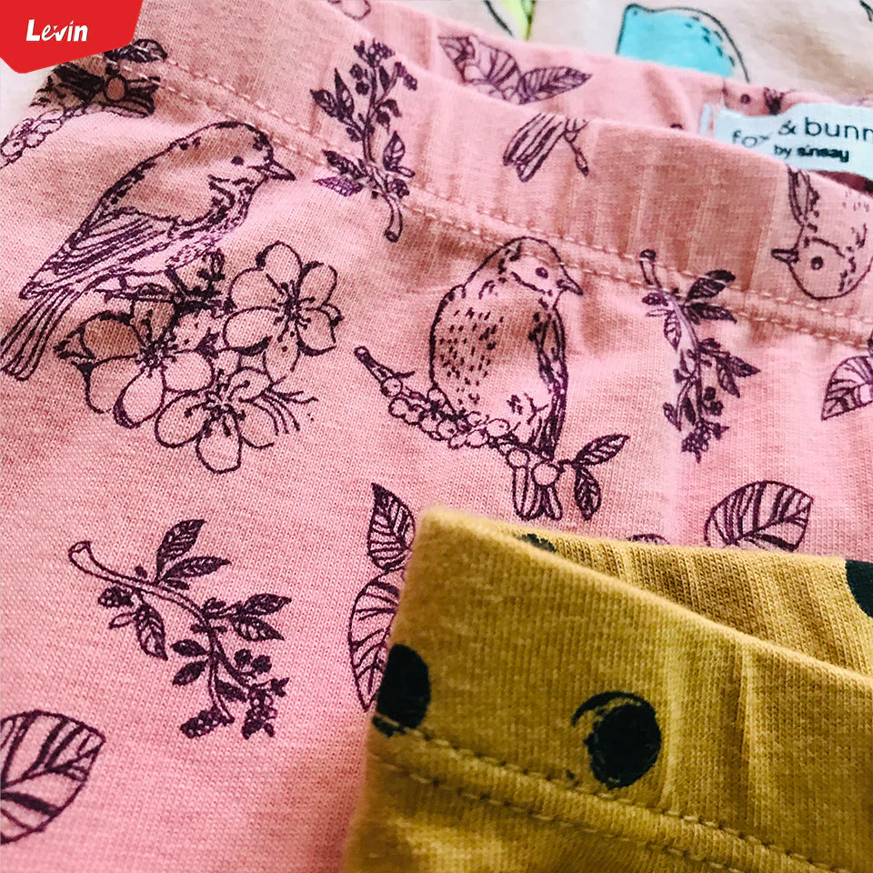 Pack of 3 Assorted Toddler Girls Cotton Stretch Printed Leggings - Image 3