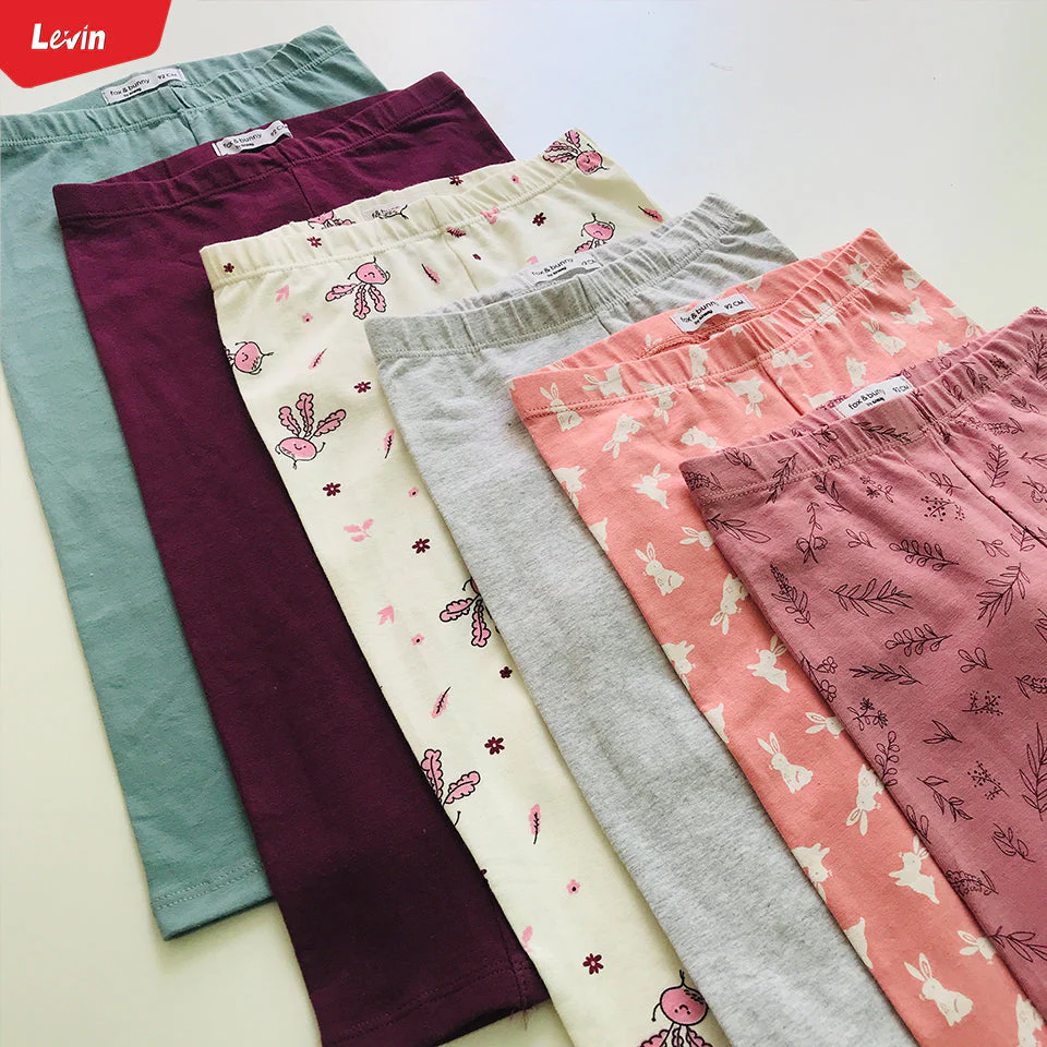 Pack of 3 Assorted Toddler Girls Cotton Stretch Printed Leggings - Image 9
