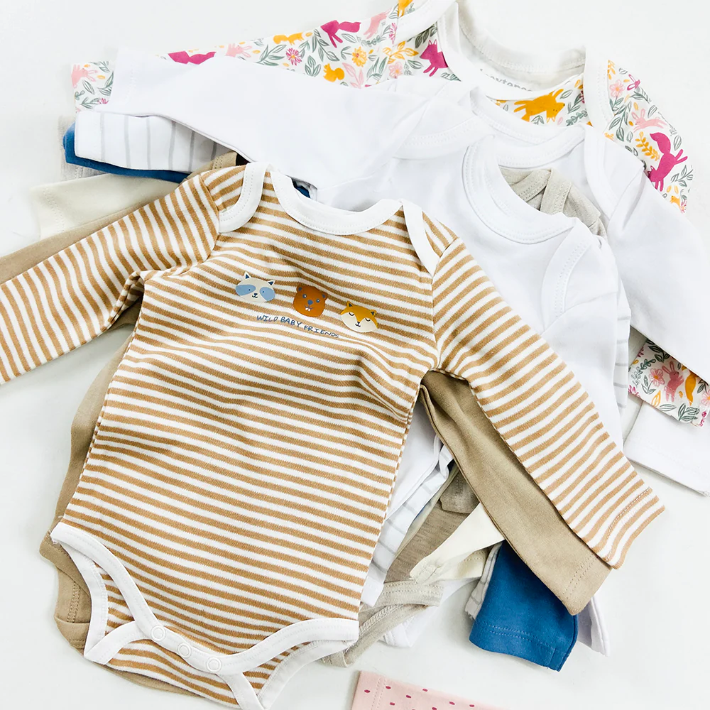 Pack of 3 Multicolor Full Sleeve Organic Cotton Baby Romper Combo - Image 10