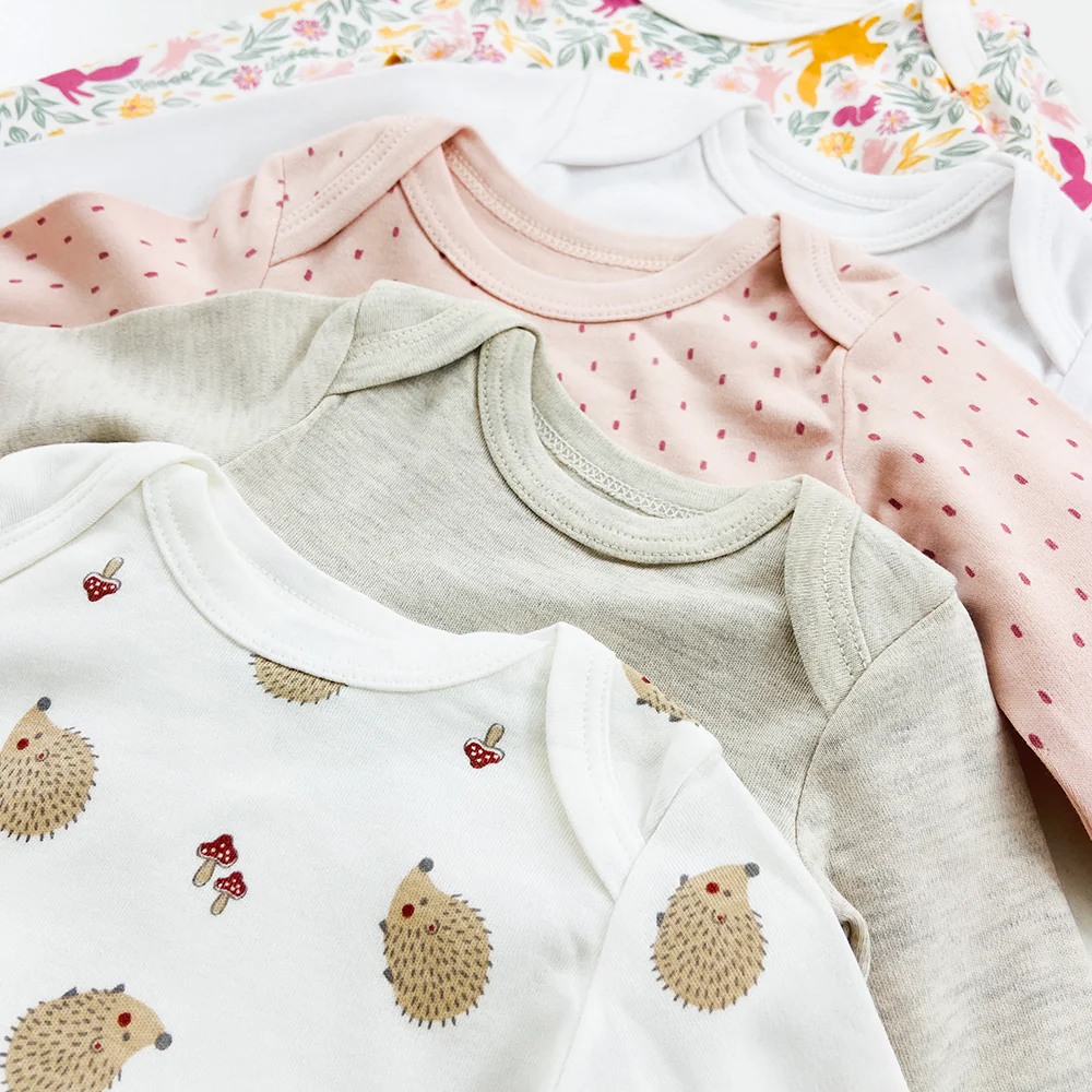 Pack of 3 Multicolor Full Sleeve Organic Cotton Baby Romper Combo - Image 6