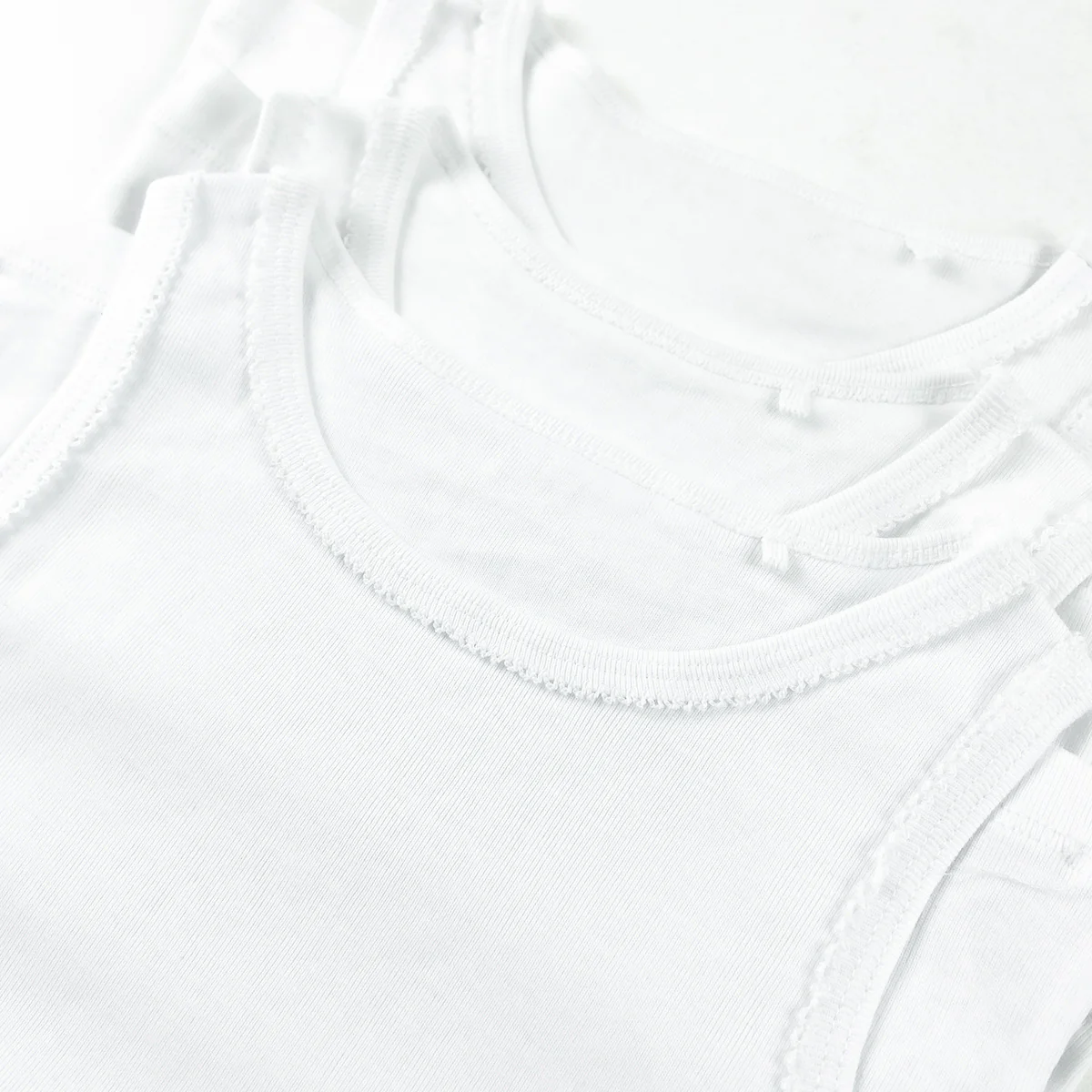 Pack of 3 Toddlers and Teen Girls Soft Cotton White Tank Top - Image 2