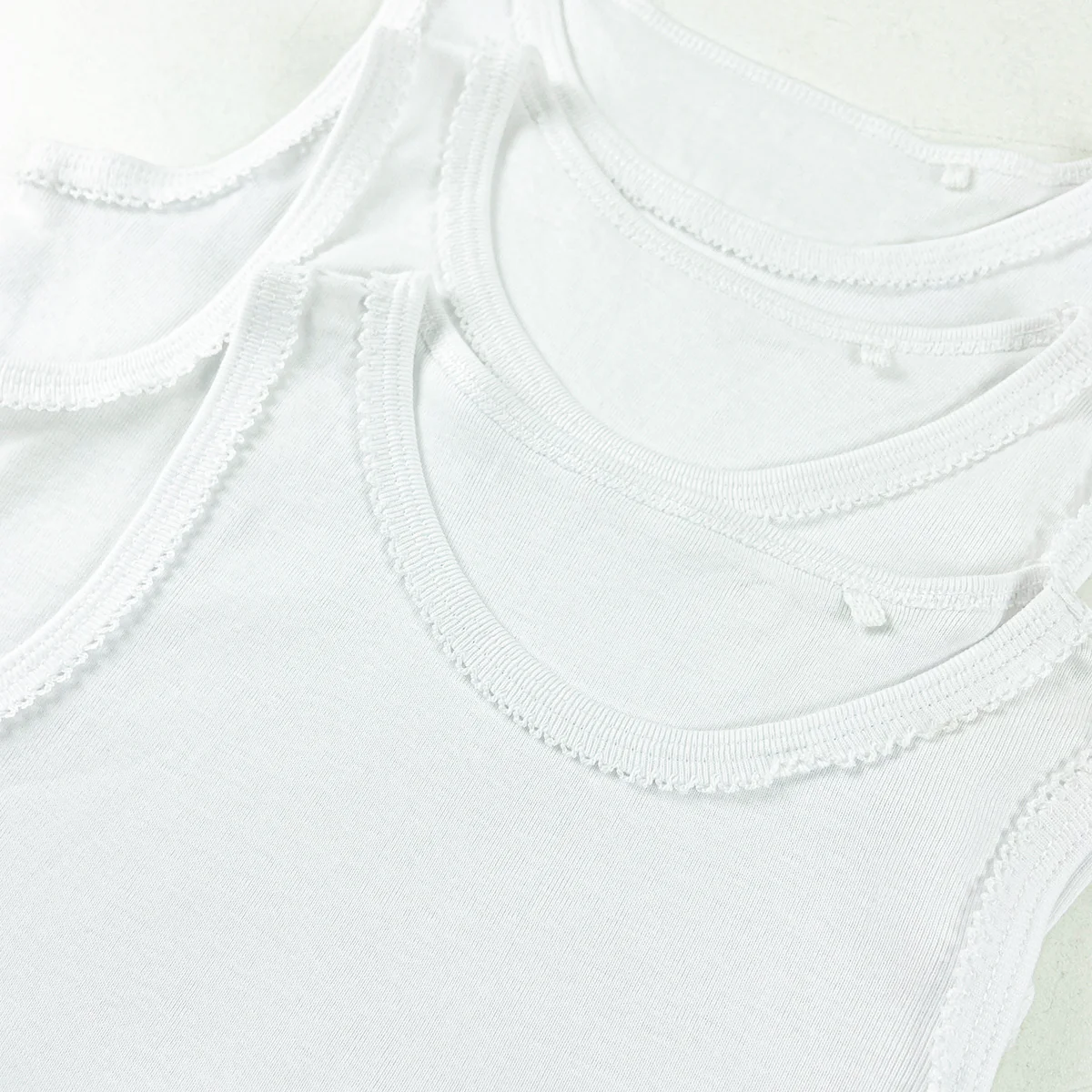 Pack of 3 Toddlers and Teen Girls Soft Cotton White Tank Top - Image 9