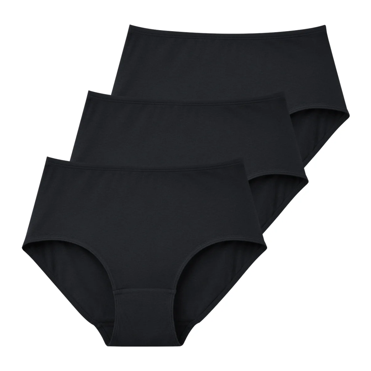 Pack of 3 Womens Premium High-Waist Full Coverage Cotton Panty
