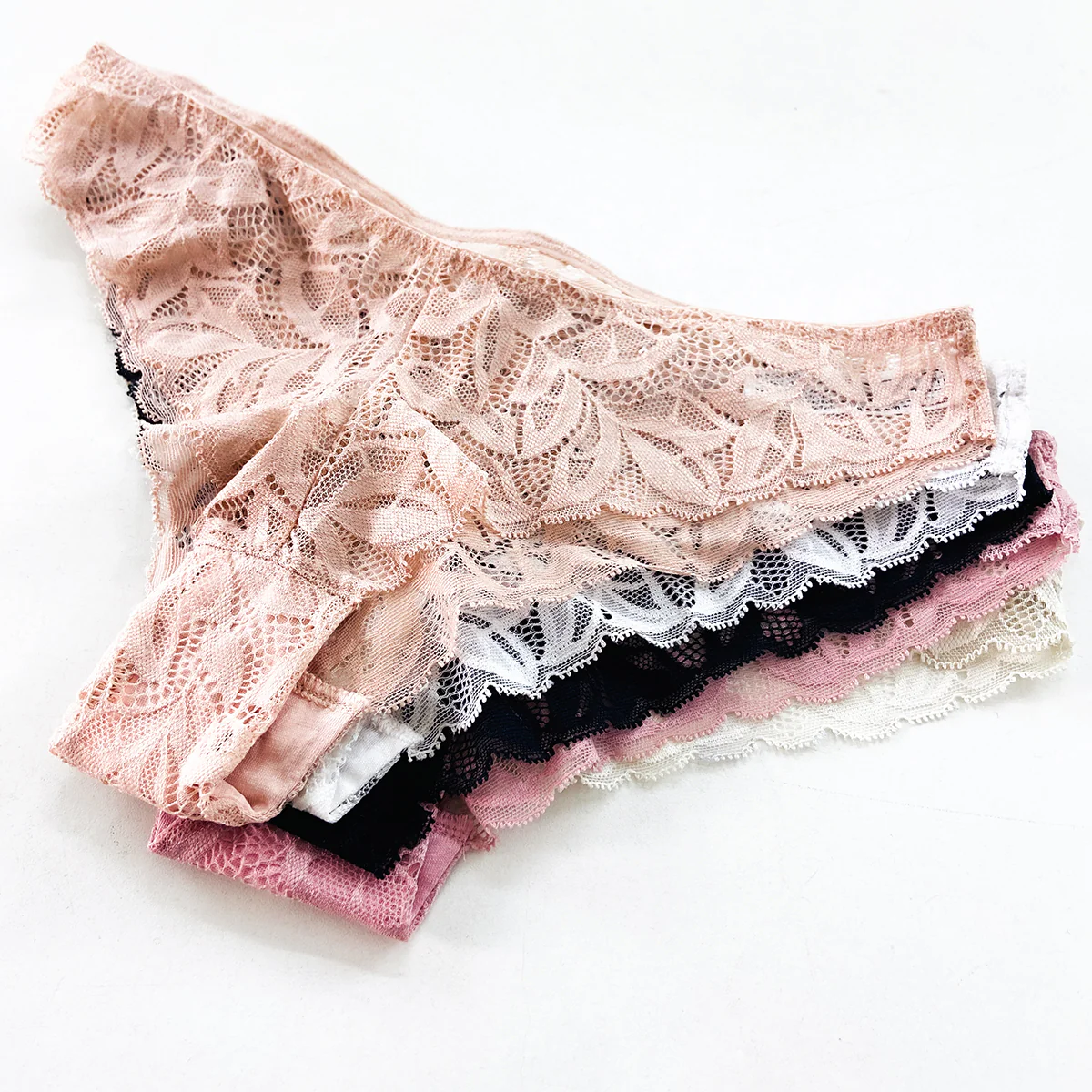 Pack of 3 Womens Soft Stretch Floral Lace Brazilian Brief Panty - Image 3