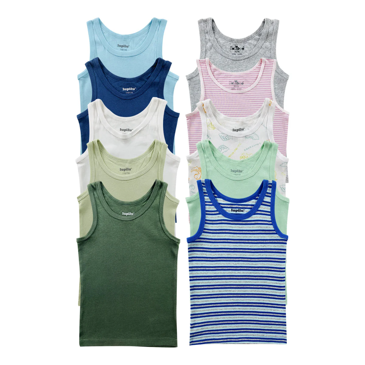 Pack of 4 Boys Ribbed Cotton Tank Top - Image 7