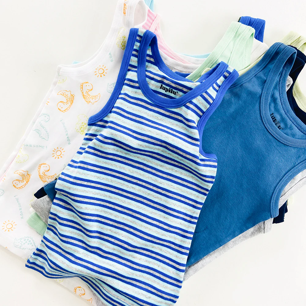 Pack of 4 Boys Ribbed Cotton Tank Top - Image 8