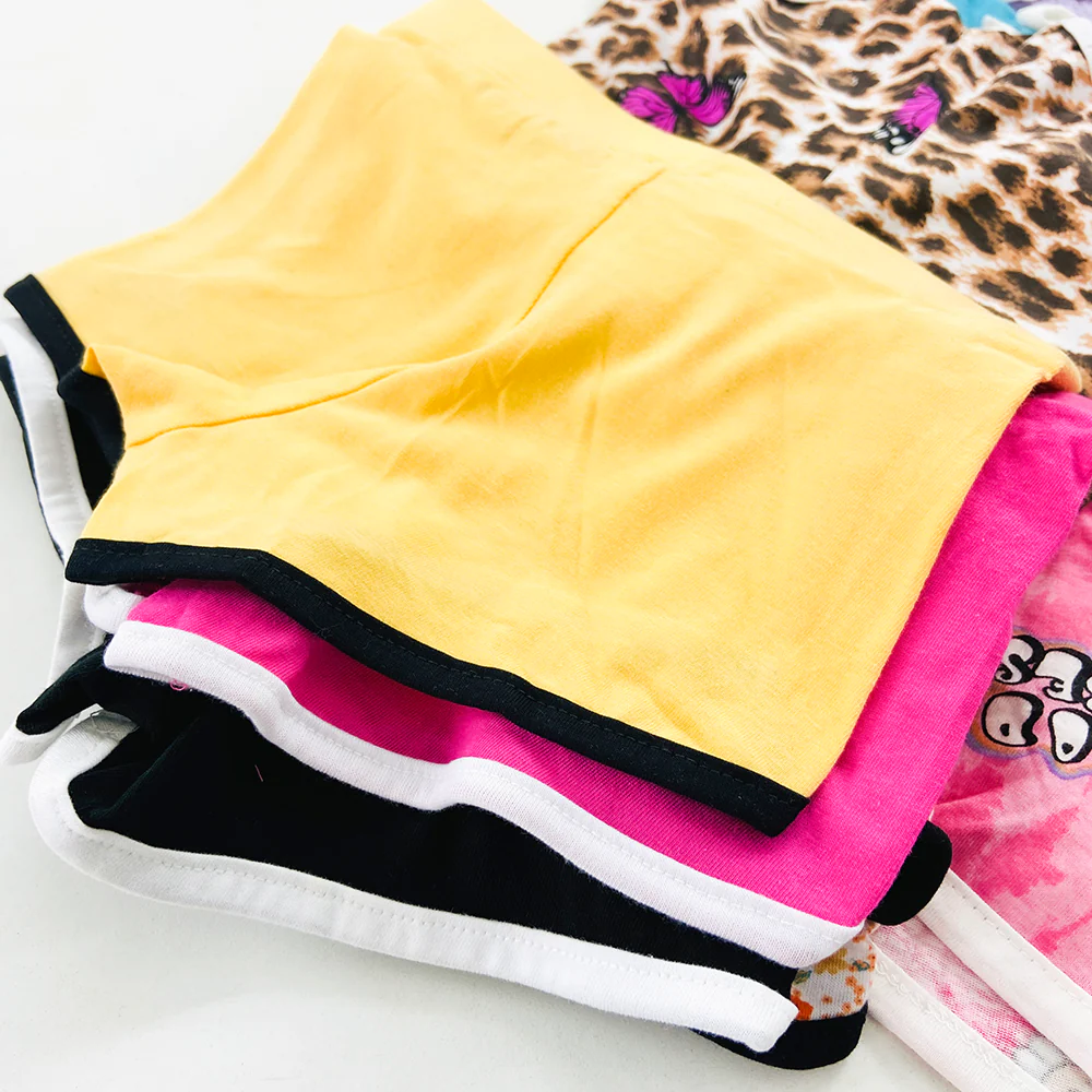 Pack of 4 Girls Multicolor Cotton Summer Shorts - Image 13
