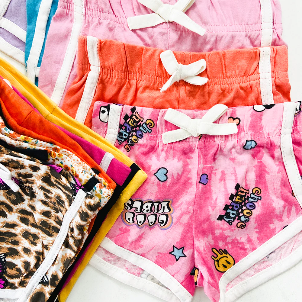 Pack of 4 Girls Multicolor Cotton Summer Shorts - Image 14