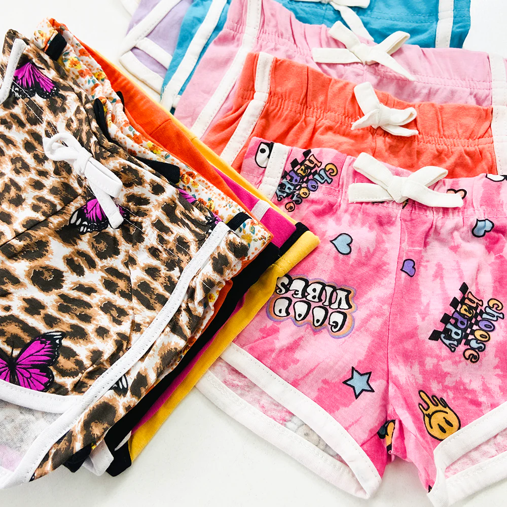 Pack of 4 Girls Multicolor Cotton Summer Shorts - Image 15