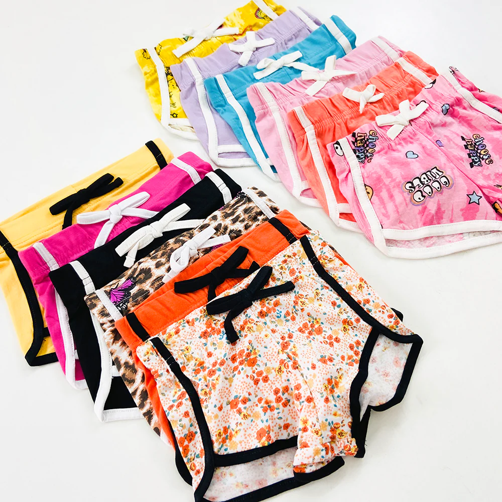 Pack of 4 Girls Multicolor Cotton Summer Shorts - Image 8