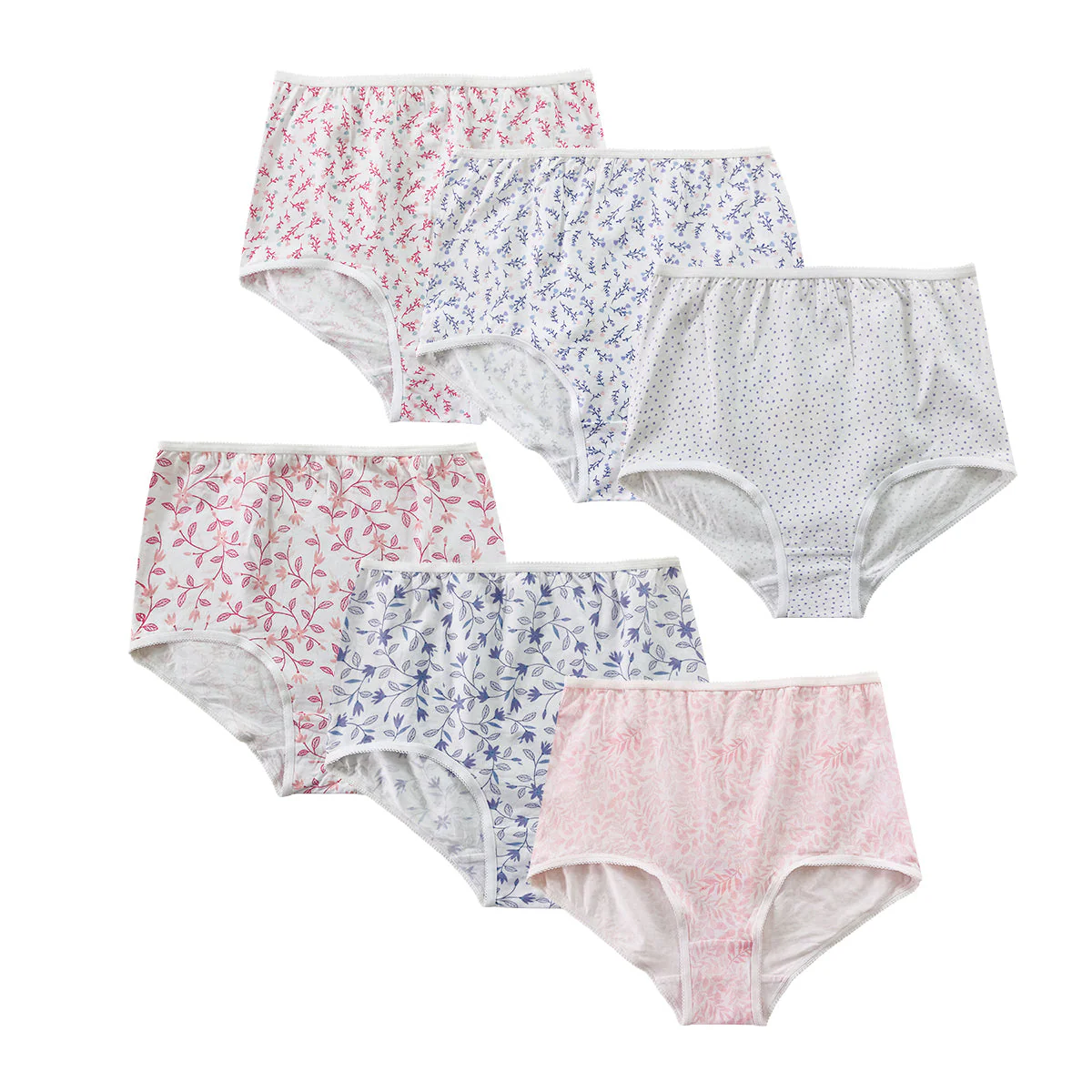Pack of 4 Ladies High Waisted Full Back Coverage Printed Brief Panty - Image 16
