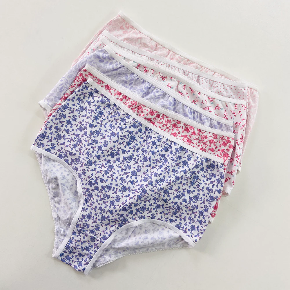 Pack of 4 Ladies High Waisted Full Back Coverage Printed Brief Panty - Image 3