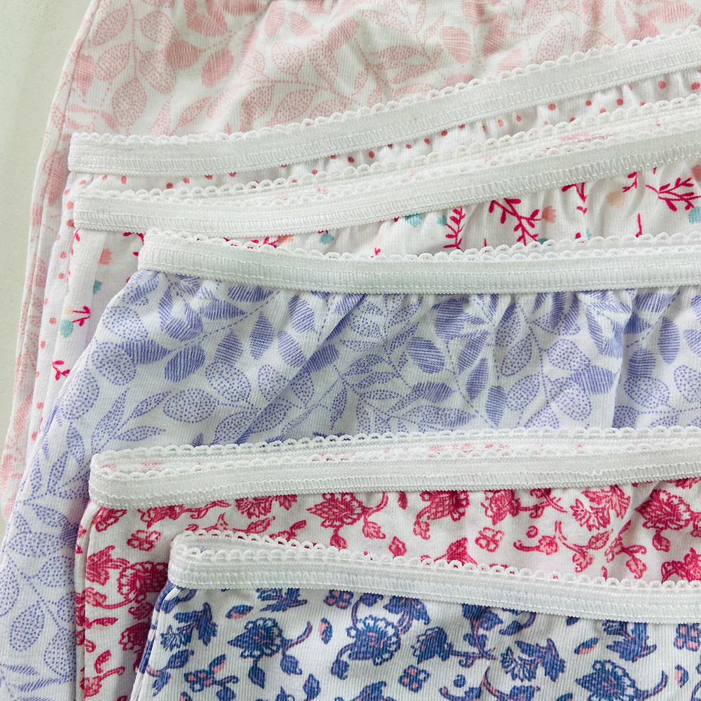Pack of 4 Ladies High Waisted Full Back Coverage Printed Brief Panty - Image 5