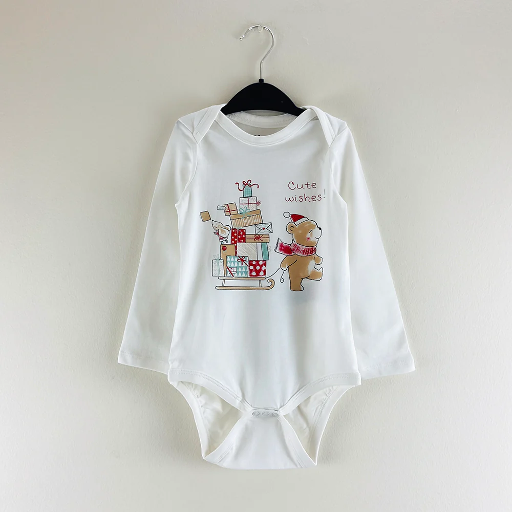 Pack of 3 Toddler Baby Full Sleeve Bodysuit Printed Cotton Romper - Image 5