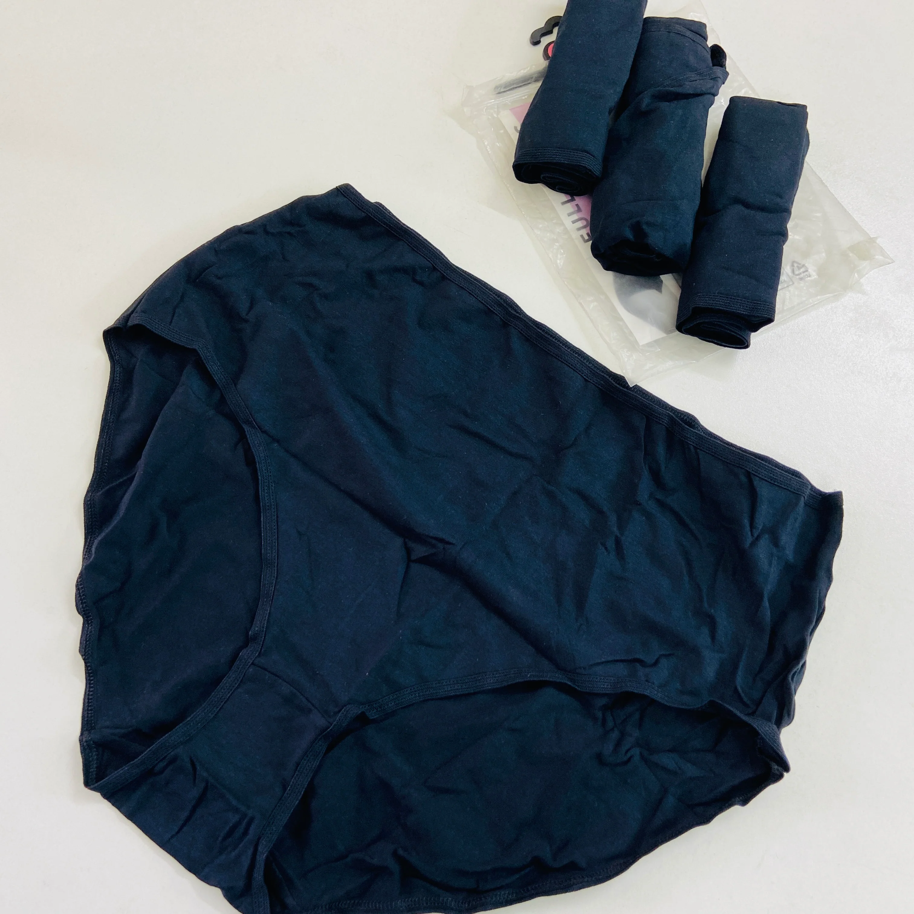 Pack of 4 Womens High Waisted Full Back Cover Black Cotton Panties - Image 12