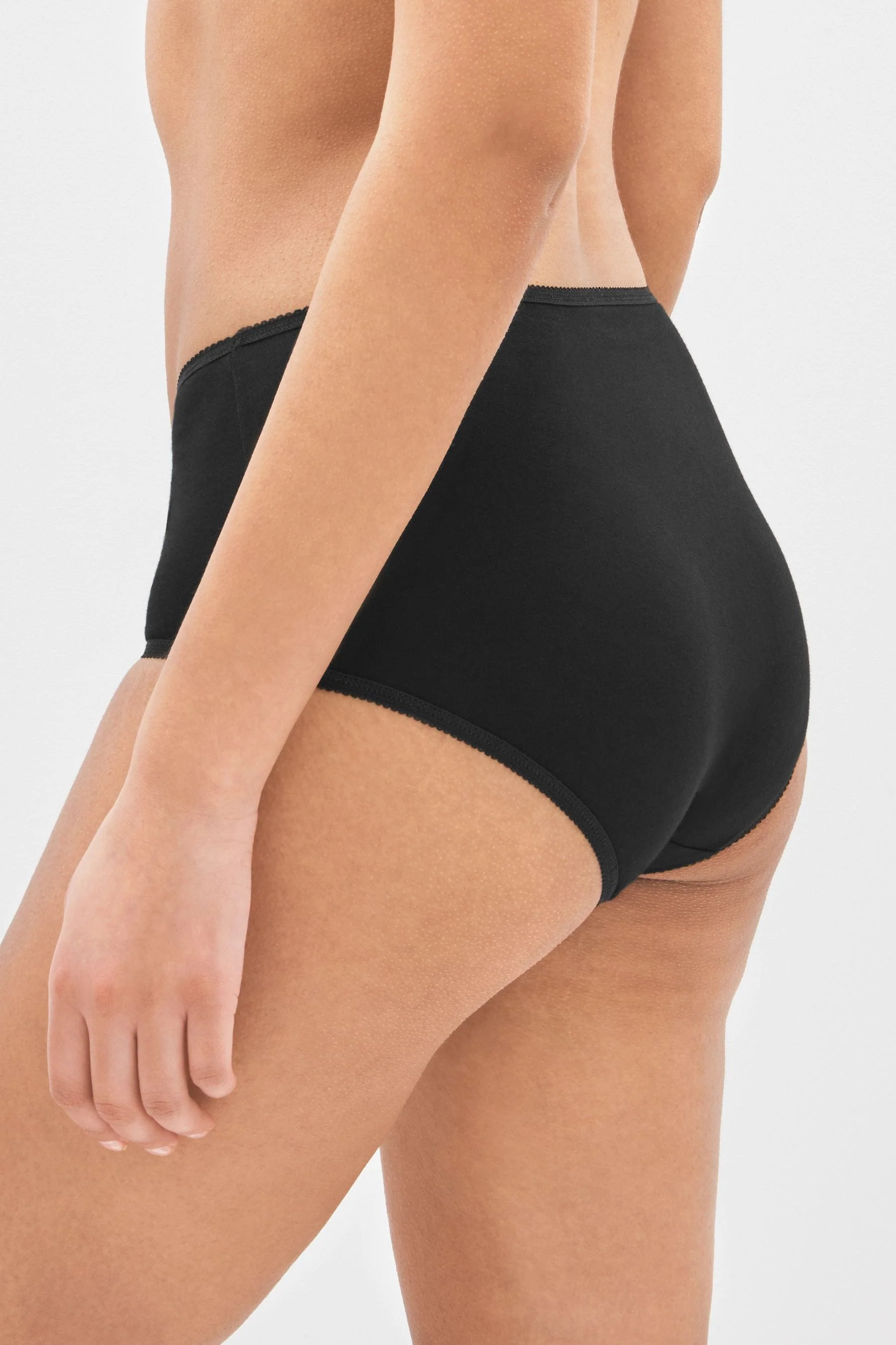 Pack of 4 Womens High Waisted Full Back Cover Black Cotton Panties - Image 7