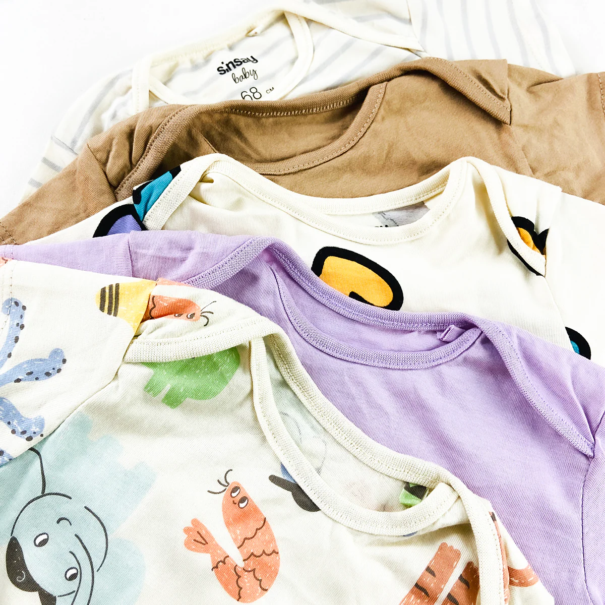 Pack of 5 Baby Short Sleeve Cotton Bodysuits Romper - Image 3