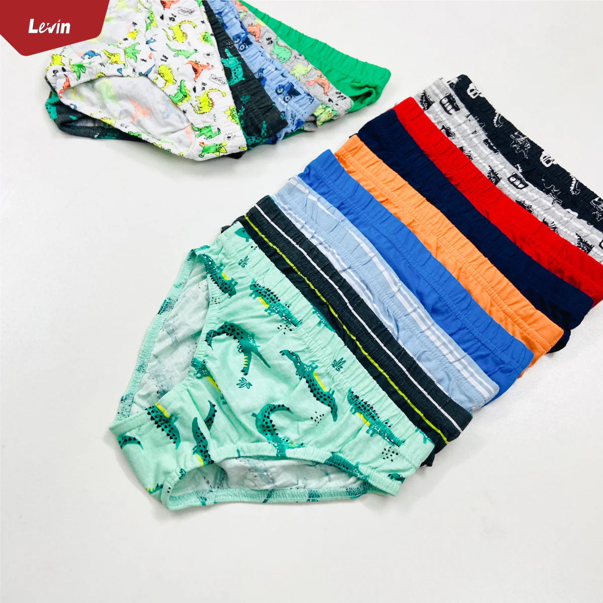 Pack of 5 Assorted Multicolor Cotton Boys Brief - Image 12