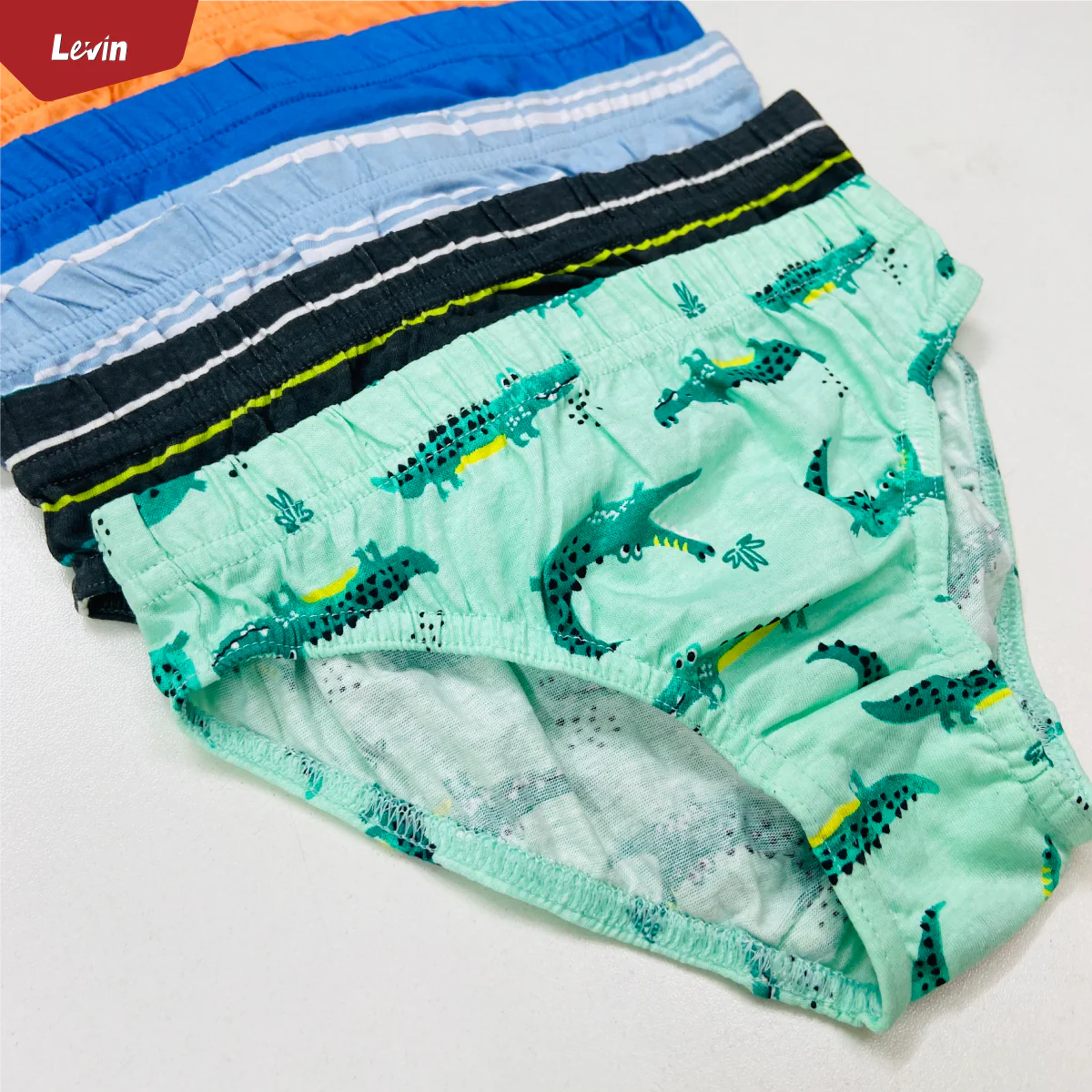 Pack of 5 Assorted Multicolor Cotton Boys Brief - Image 14