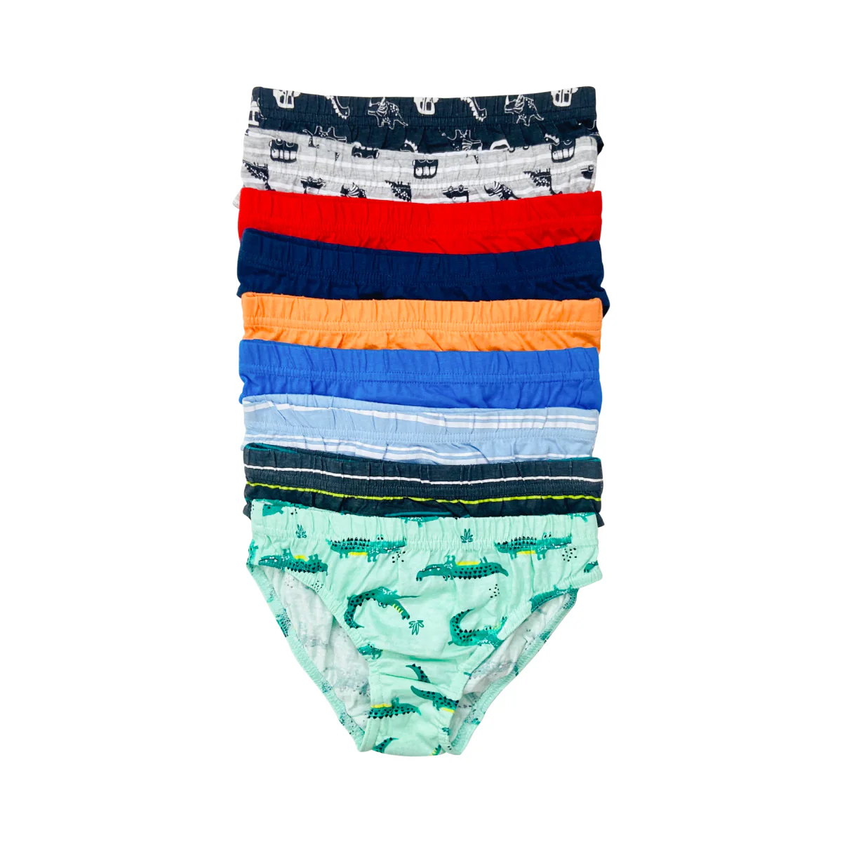 Pack of 5 Assorted Multicolor Cotton Boys Brief - Image 22
