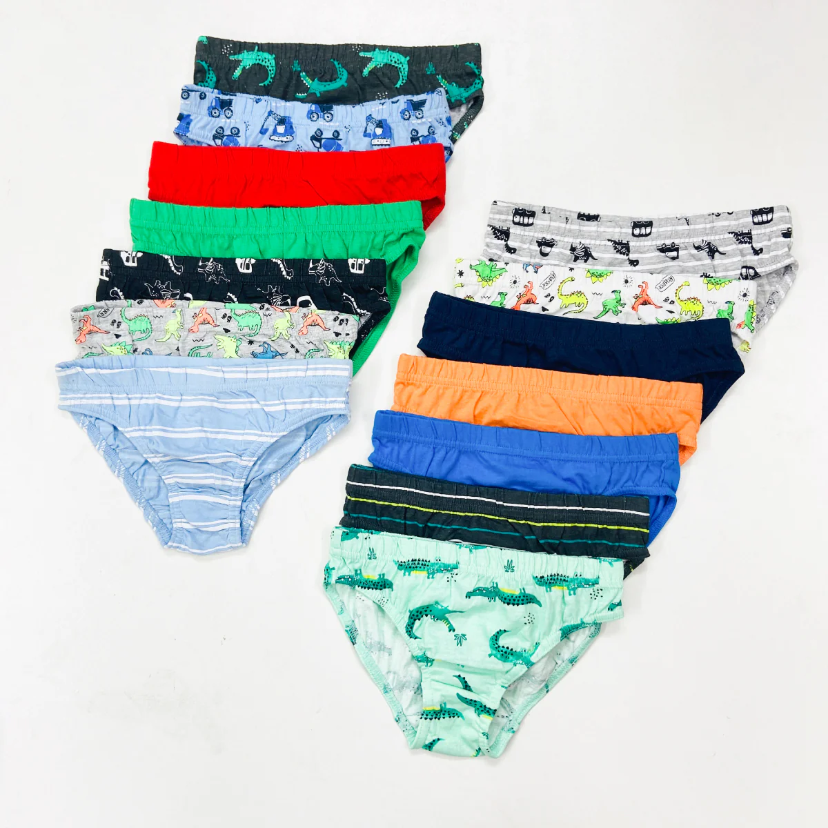 Pack of 5 Assorted Multicolor Cotton Boys Brief - Image 25