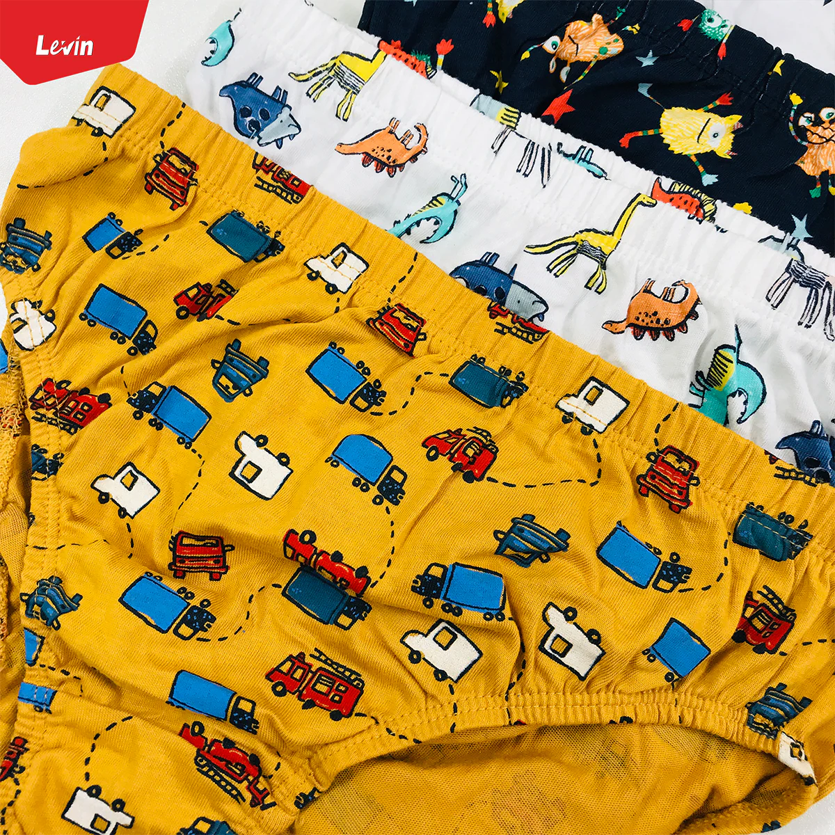 Pack of 5 Assorted Multicolor Cotton Boys Brief - Image 26