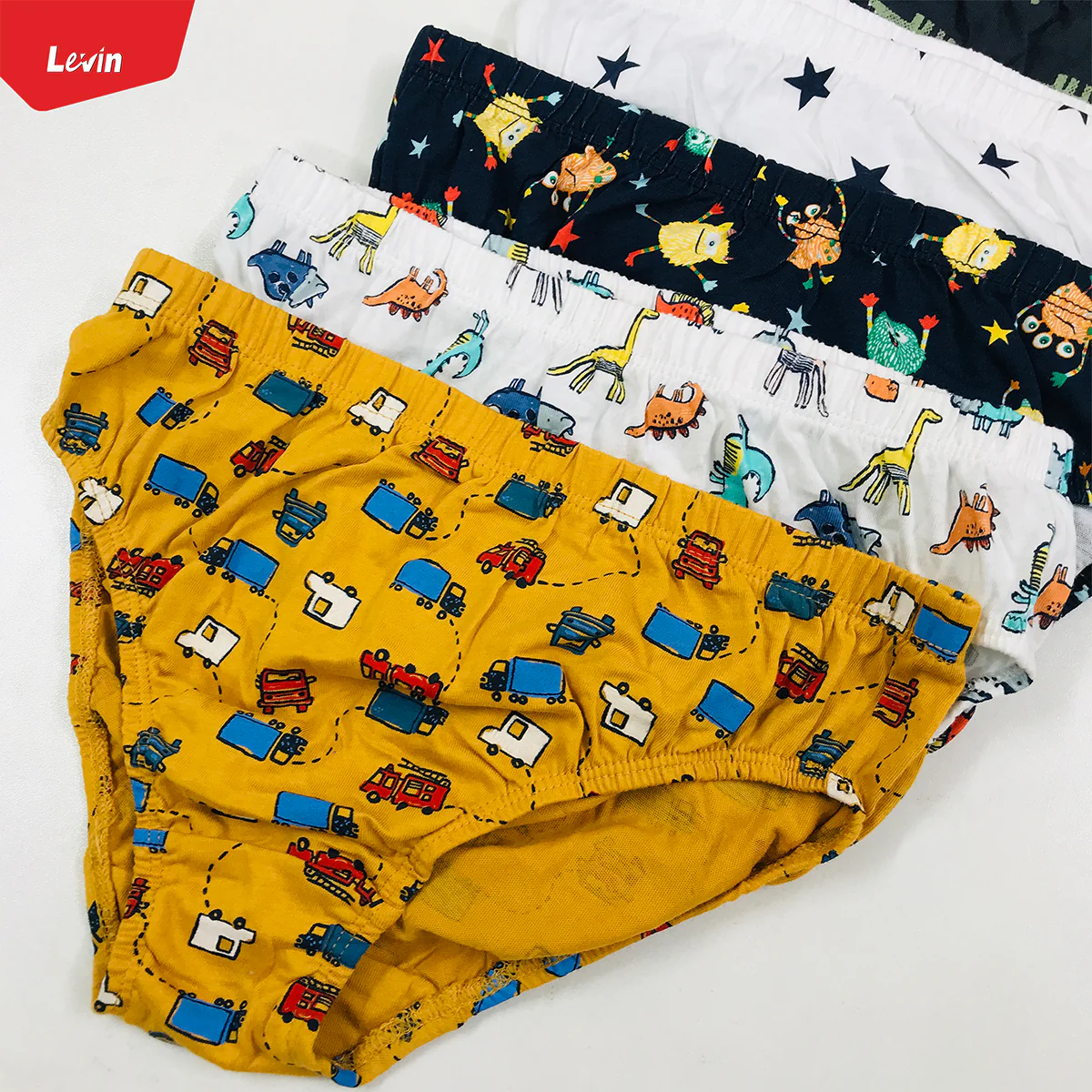 Pack of 5 Assorted Multicolor Cotton Boys Brief - Image 27
