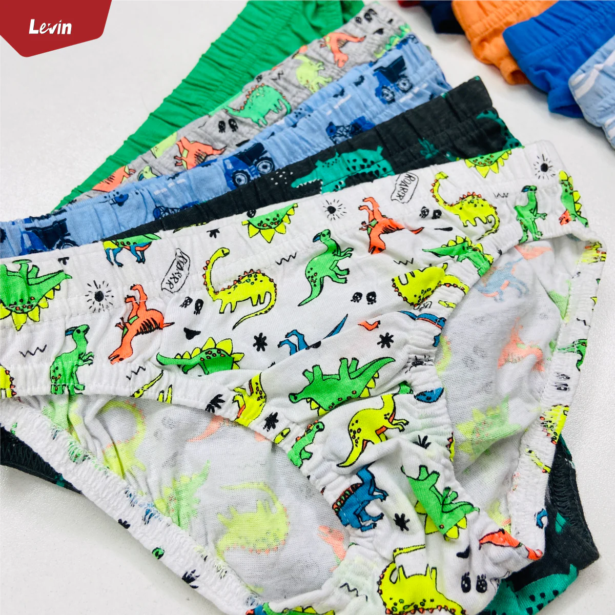 Pack of 5 Assorted Multicolor Cotton Boys Brief - Image 3