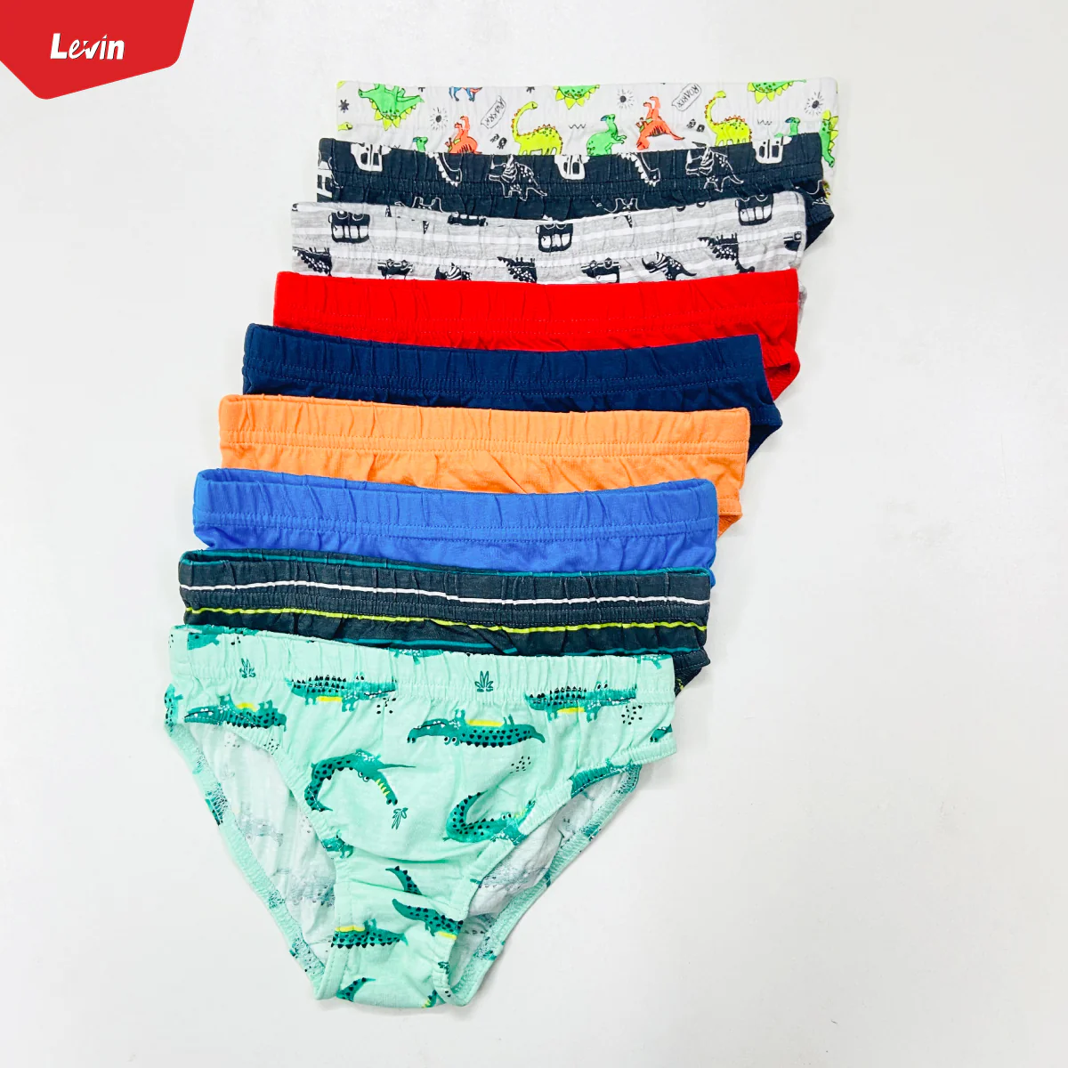 Pack of 5 Assorted Multicolor Cotton Boys Brief - Image 8