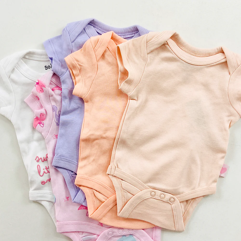 Pack of 3 Multicolor Half Sleeve Organic Cotton Baby Romper Combo - Image 16