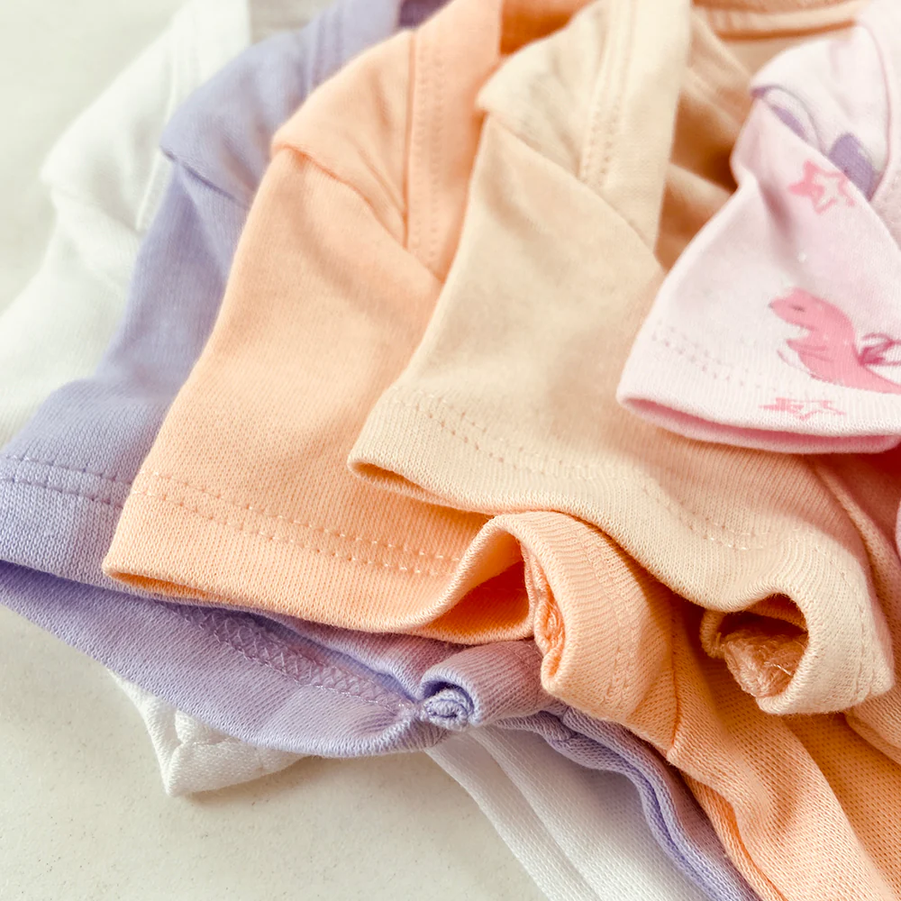 Pack of 3 Multicolor Half Sleeve Organic Cotton Baby Romper Combo - Image 9