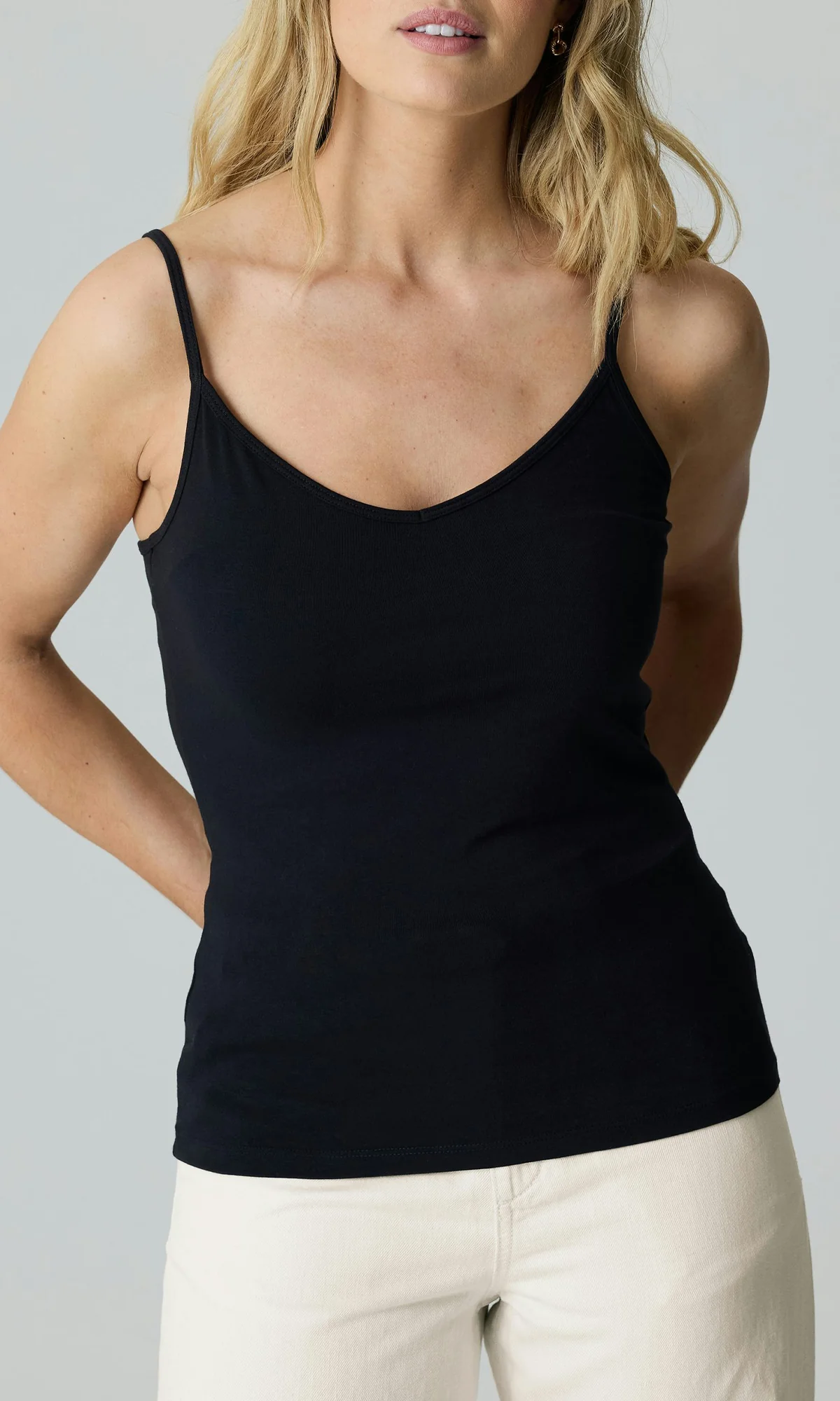 Pack of 5 Ladies Basic Camisole V-Neck Cotton Tank Top Set - Image 3