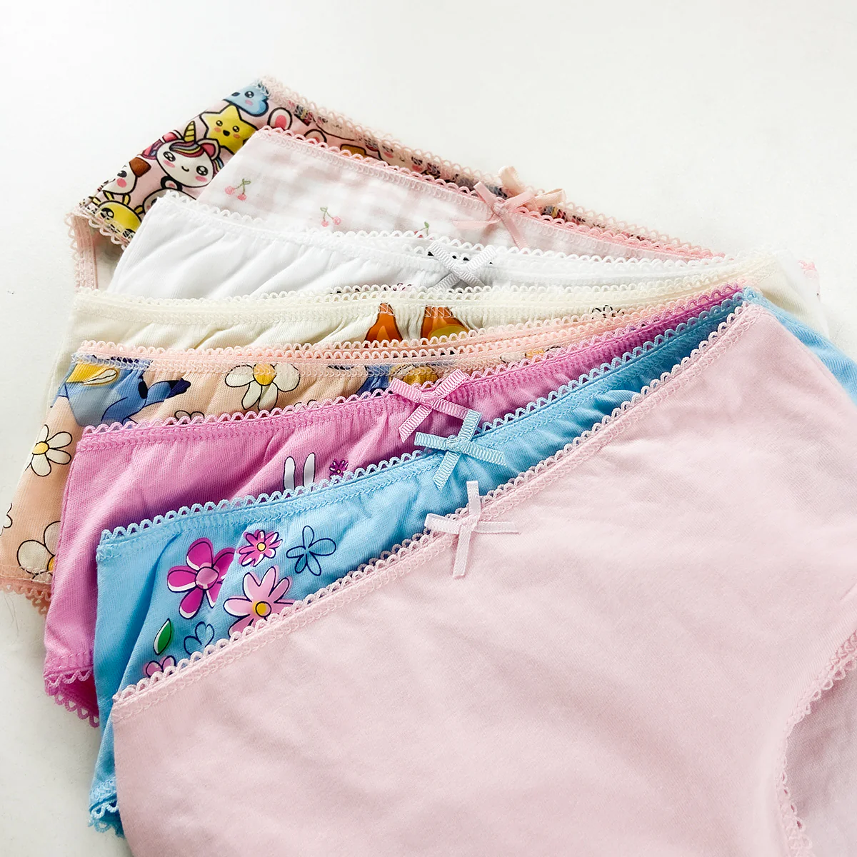 Pack of 5 Teen Girls Soft Jersey Cotton Printed Briefs Panties - Image 10